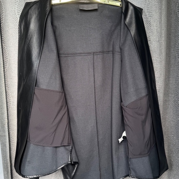 Oak + Fort Black Faux Leather Shirt Jacket - Picture 10 of 12